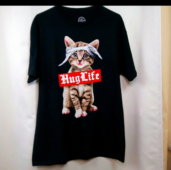 PTough Kitten "Hug Life" Graphic Black Tshi… - Picture 2 of 4